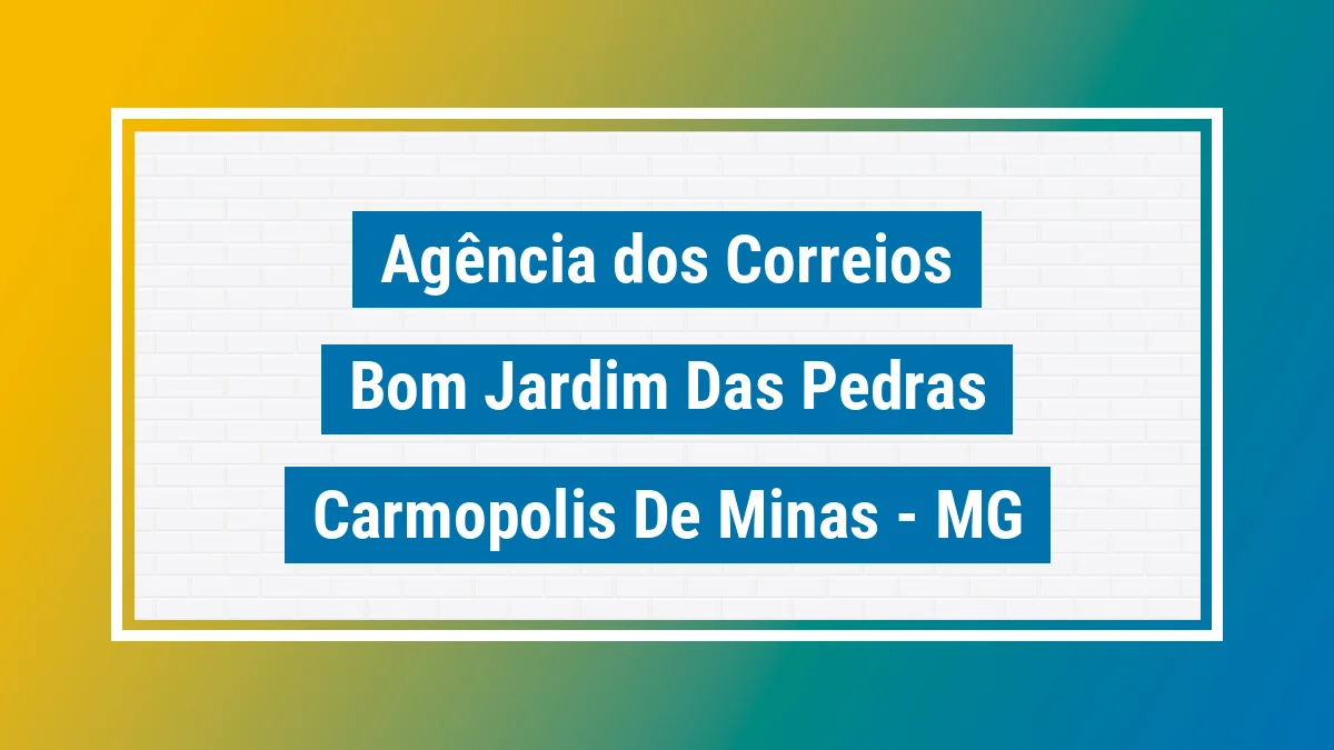 Imagem ilustrativa correios Bom Jardim das Pedras Carmópolis de Minas MG