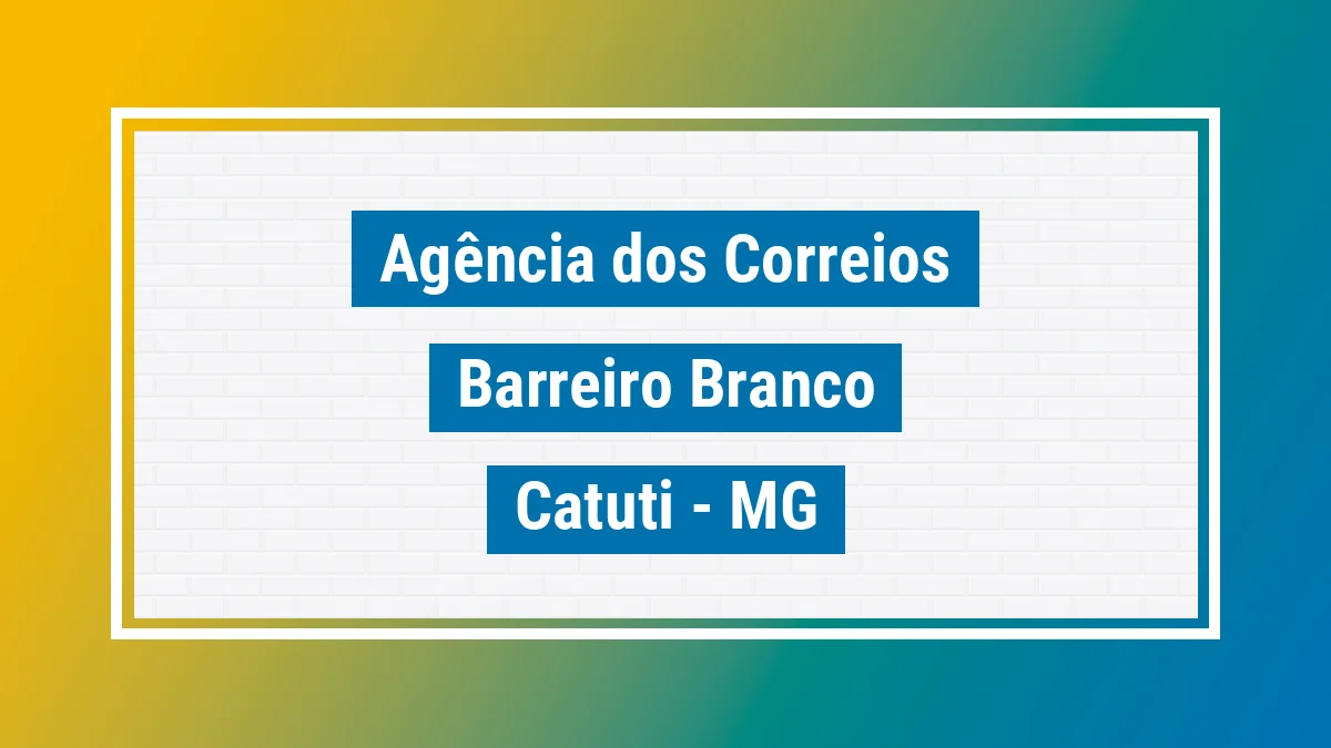 Imagem ilustrativa correios Barreiro Branco Catuti MG