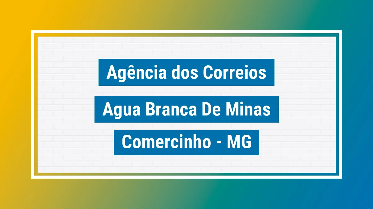 Imagem ilustrativa correios Água Branca de Minas Comercinho MG
