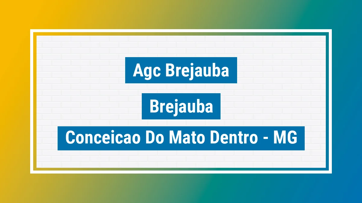 Unidade de agência dos Correios Agc Brejauba Brejaúba Conceição do Mato Dentro MG