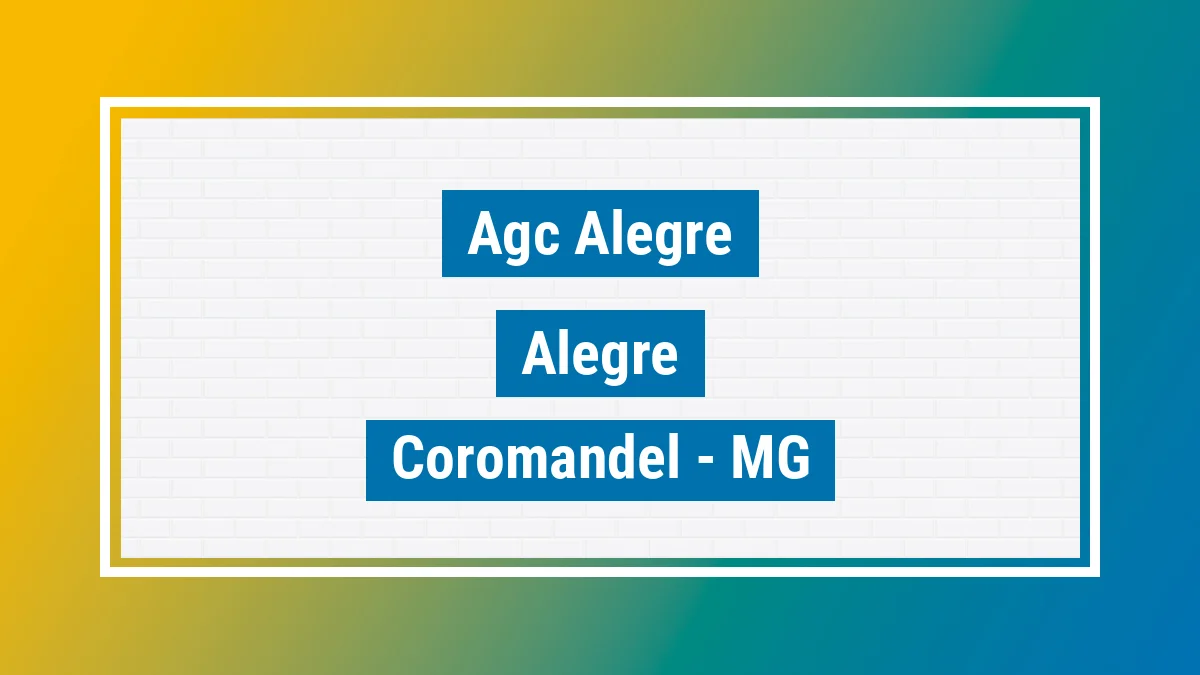 Unidade de agência dos Correios Agc Alegre Alegre Coromandel MG