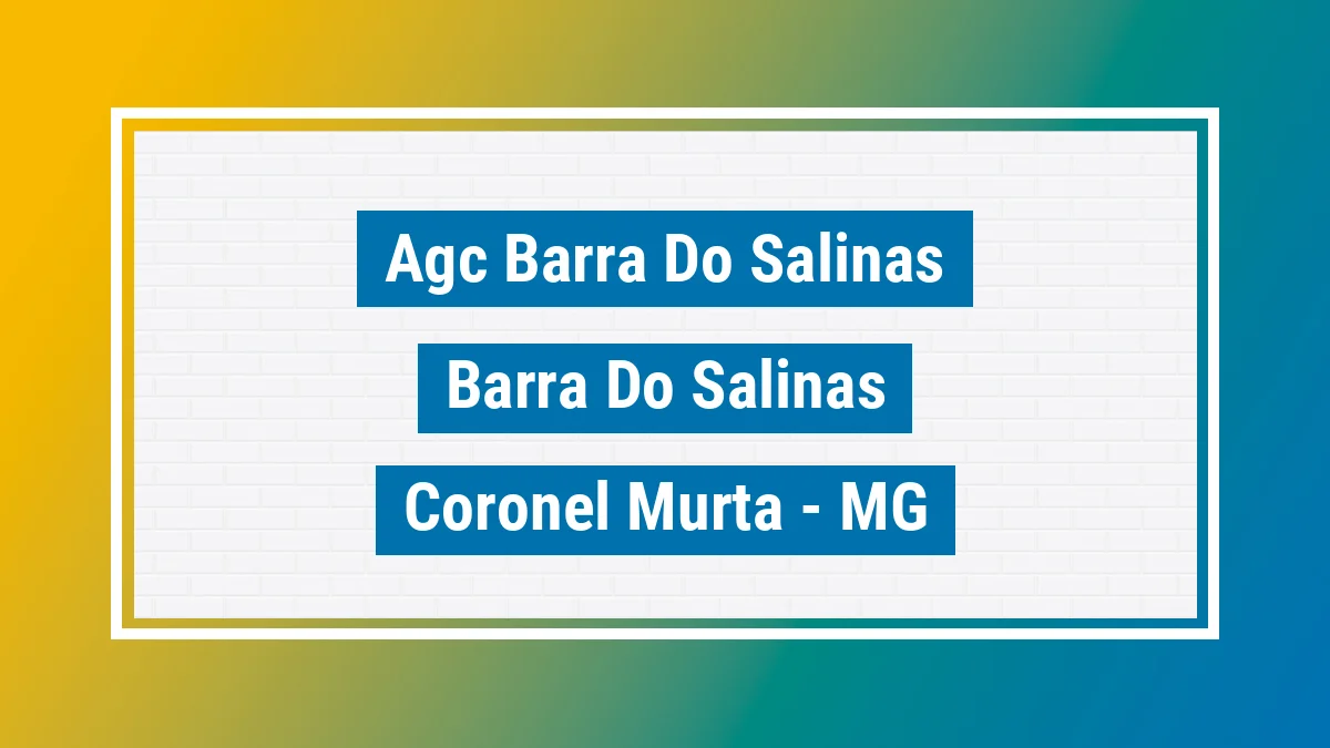 Unidade de agência dos Correios Agc Barra do Salinas Barra do Salinas Coronel Murta MG