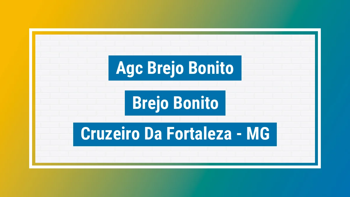 Unidade de agência dos Correios Agc Brejo Bonito Brejo Bonito Cruzeiro da Fortaleza MG