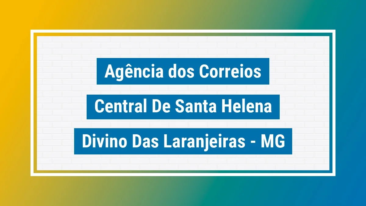 Imagem ilustrativa correios Central de Santa Helena Divino das Laranjeiras MG