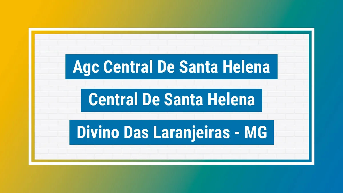 Unidade de agência dos Correios Agc Central de Santa Helena Central de Santa Helena Divino das Laranjeiras MG
