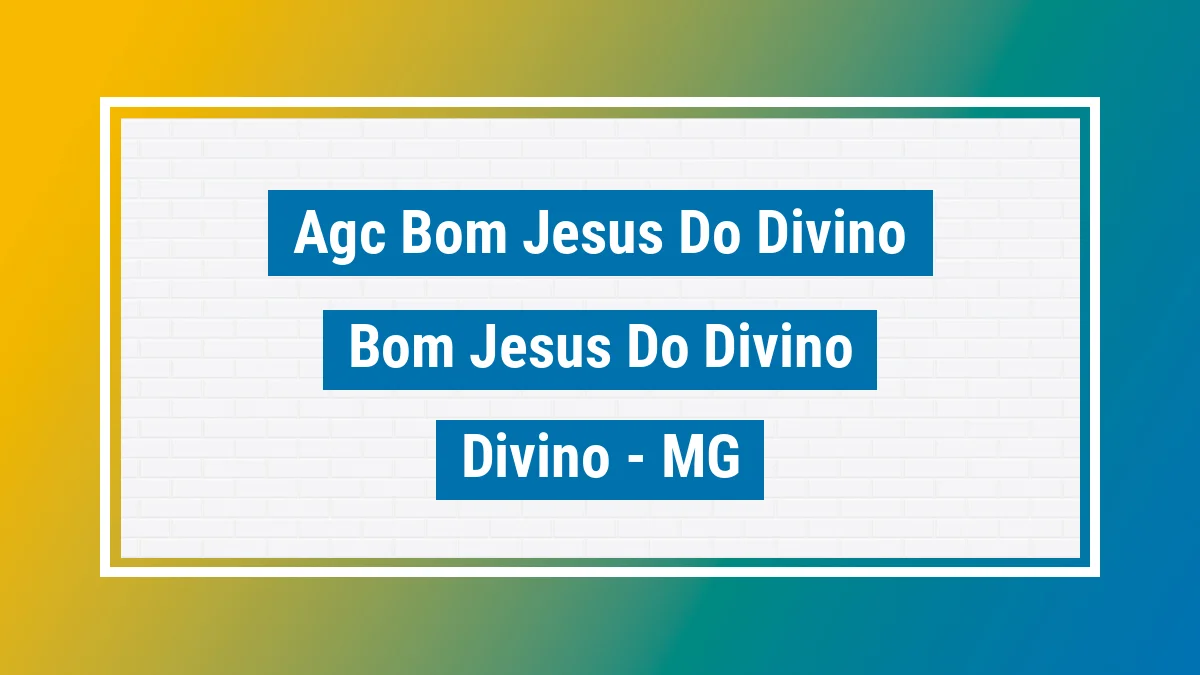 Unidade de agência dos Correios Agc Bom Jesus do Divino Bom Jesus do Divino Divino MG