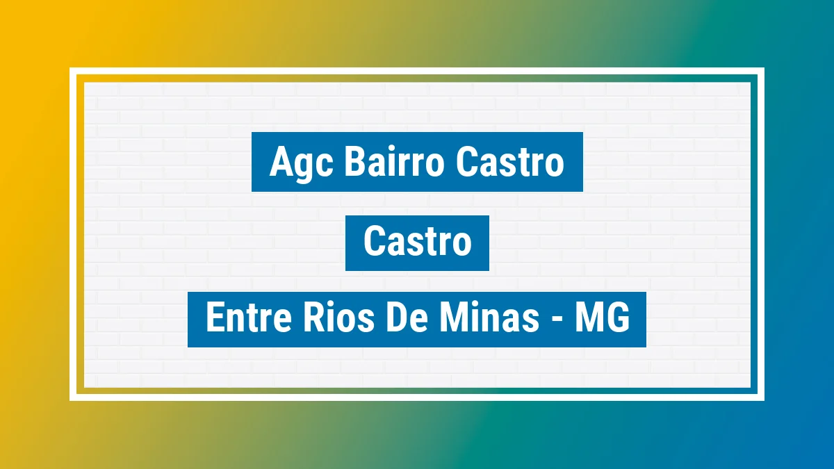 Unidade de agência dos Correios Agc Bairro Castro Castro Entre Rios de Minas MG