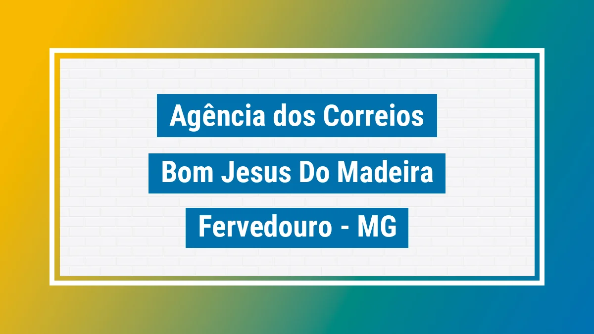 Imagem ilustrativa correios Bom Jesus do Madeira Fervedouro MG