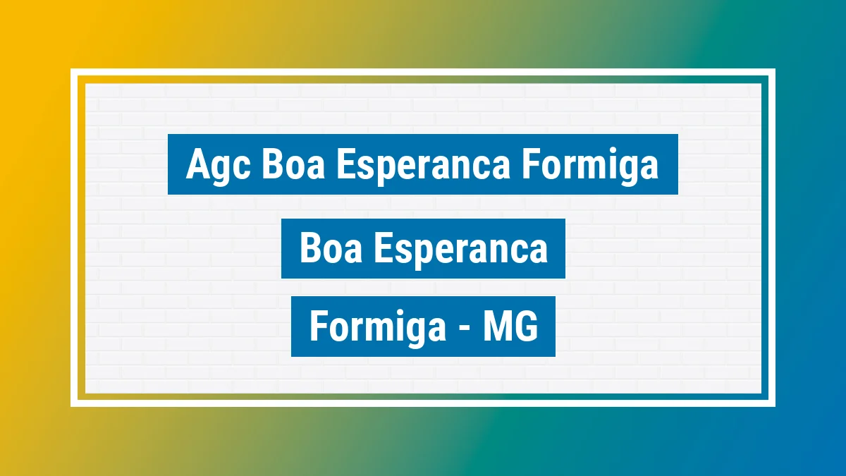 Unidade de agência dos Correios Agc Boa Esperanca Formiga Boa Esperanca Formiga MG