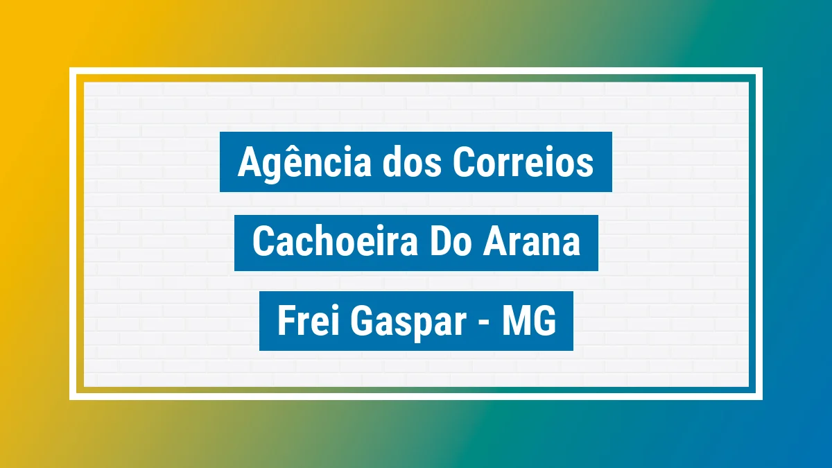 Imagem ilustrativa correios Cachoeira do Aranã Frei Gaspar MG
