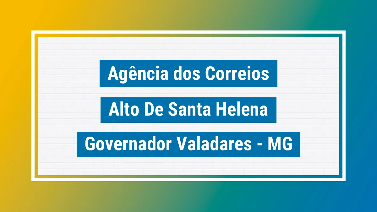 Imagem ilustrativa correios Alto de Santa Helena Governador Valadares MG