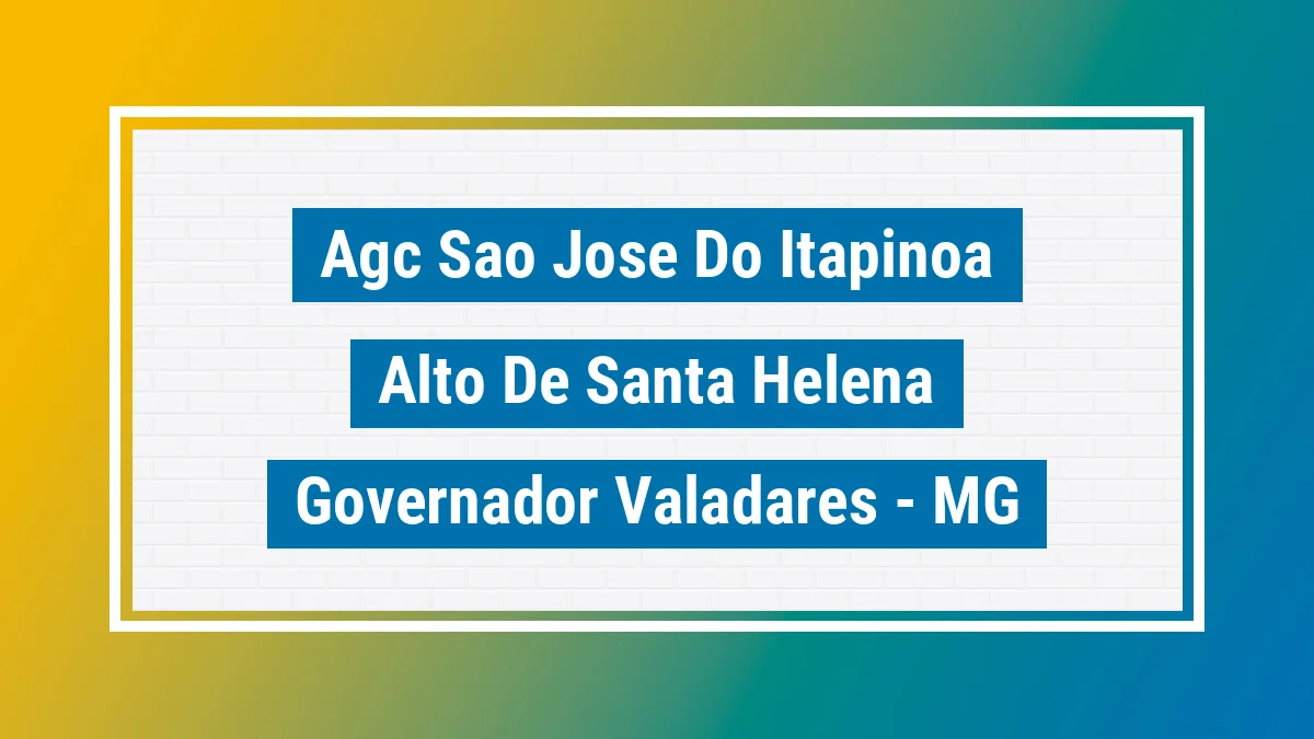 Unidade de agência dos Correios Agc Sao Jose do Itapinoa Alto de Santa Helena Governador Valadares MG