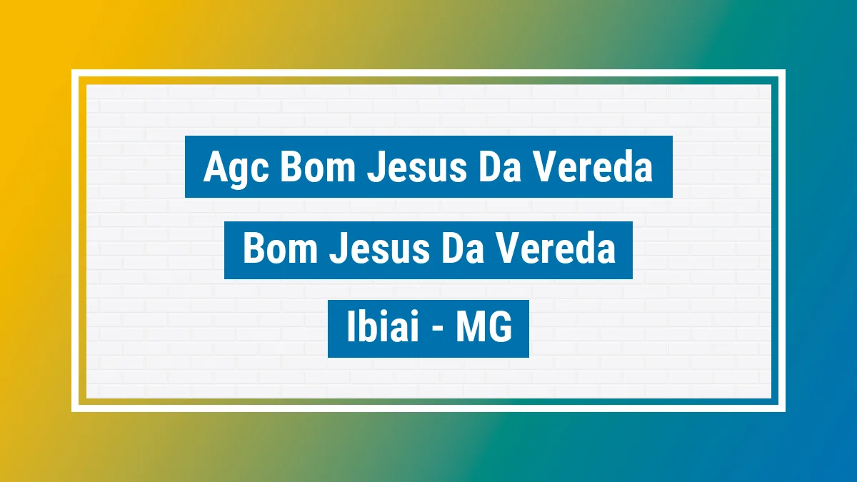 Unidade de agência dos Correios Agc Bom Jesus da Vereda Bom Jesus da Vereda Ibiaí MG