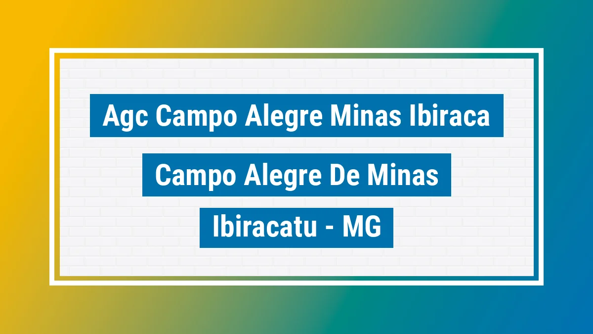 Unidade de agência dos Correios Agc Campo Alegre Minas Ibiraca Campo Alegre de Minas Ibiracatu MG
