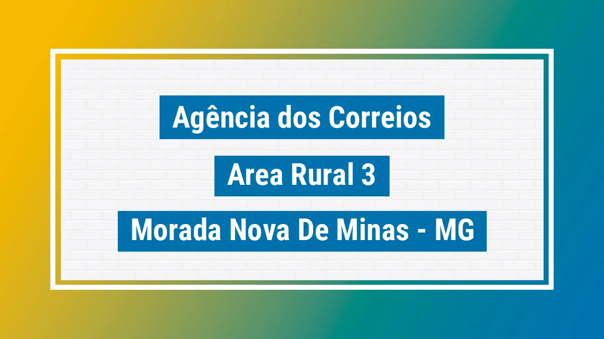 Imagem ilustrativa correios Area Rural 3 Morada Nova de Minas MG