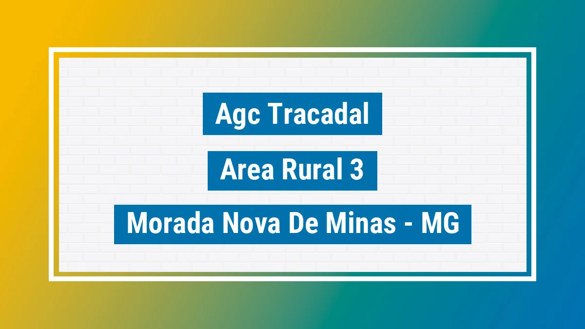 Unidade de agência dos Correios Agc Tracadal Area Rural 3 Morada Nova de Minas MG