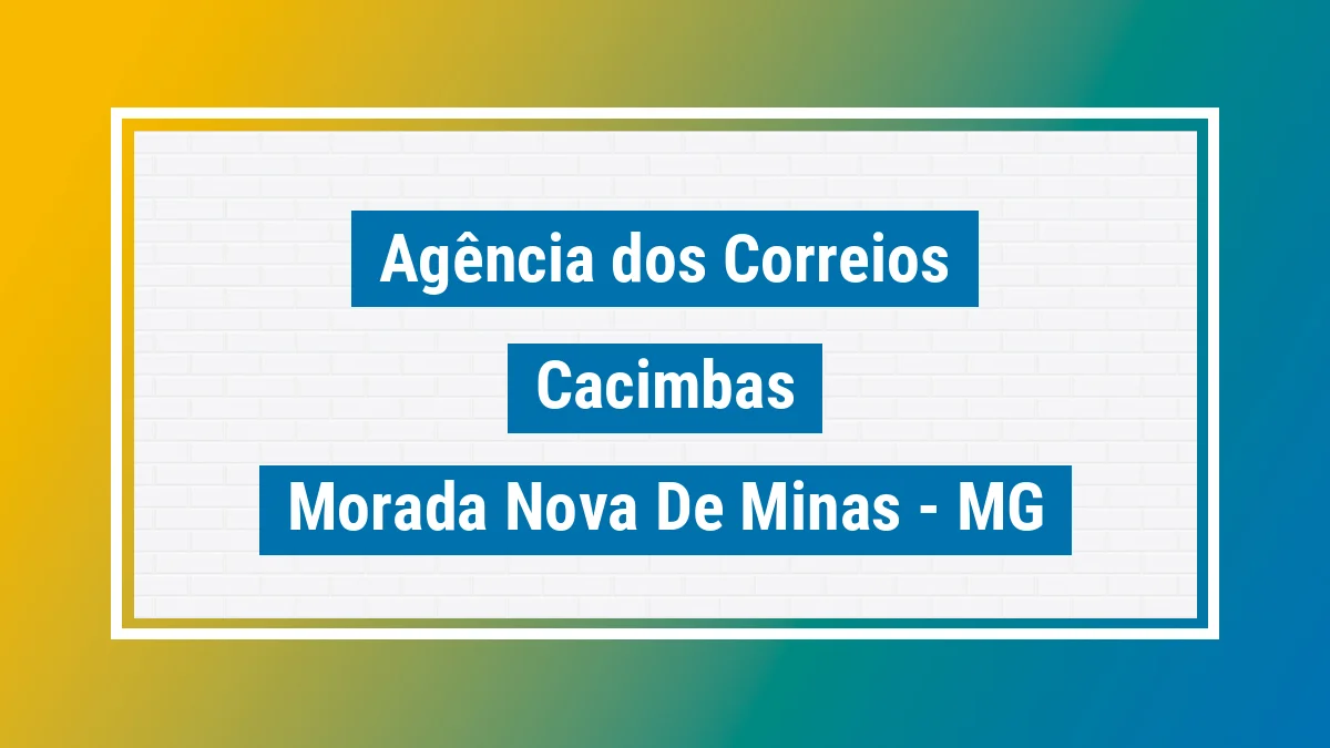 Imagem ilustrativa correios Cacimbas Morada Nova de Minas MG