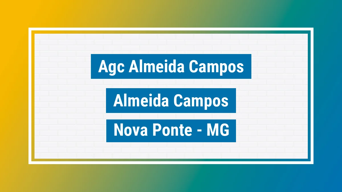 Unidade de agência dos Correios Agc Almeida Campos Almeida Campos Nova Ponte MG