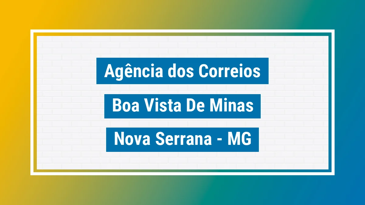 Imagem ilustrativa correios Boa Vista de Minas Nova Serrana MG