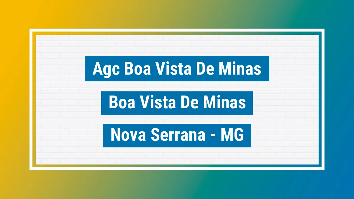 Unidade de agência dos Correios Agc Boa Vista de Minas Boa Vista de Minas Nova Serrana MG