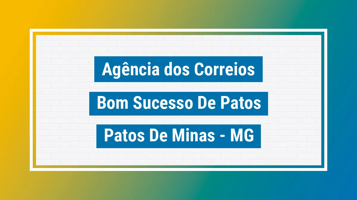Imagem ilustrativa correios Bom Sucesso de Patos Patos de Minas MG