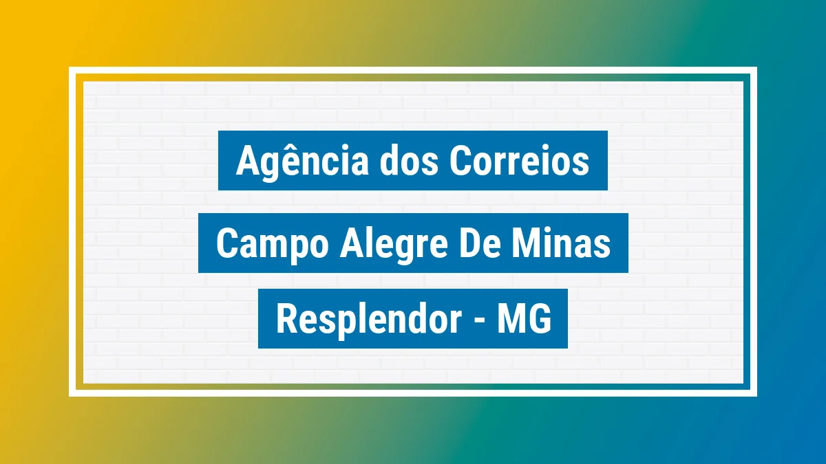 Imagem ilustrativa correios Campo Alegre de Minas Resplendor MG