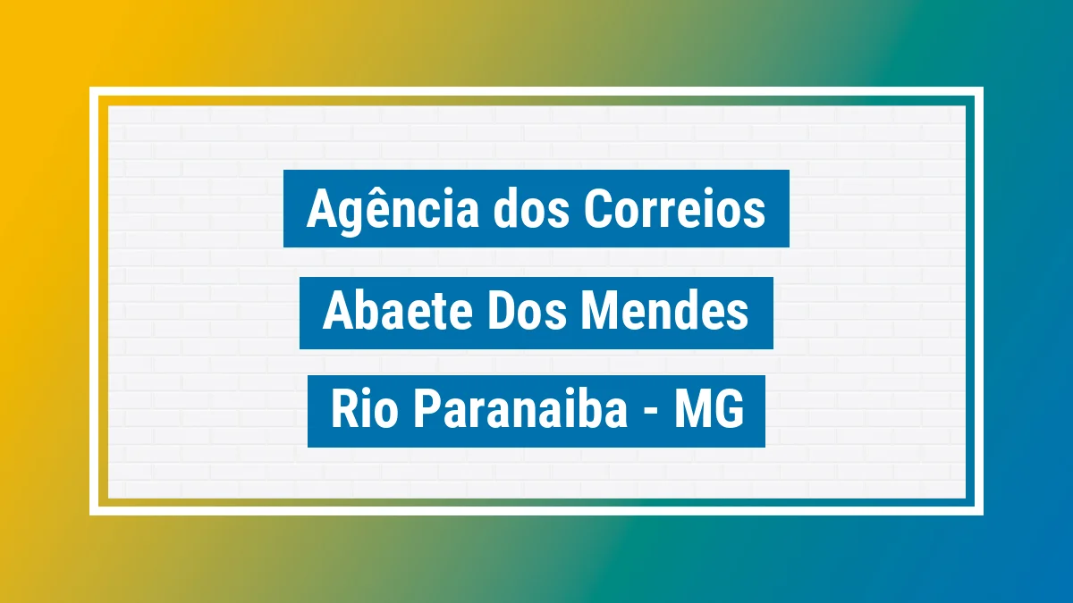 Imagem ilustrativa correios Abaeté dos Mendes Rio Paranaíba MG