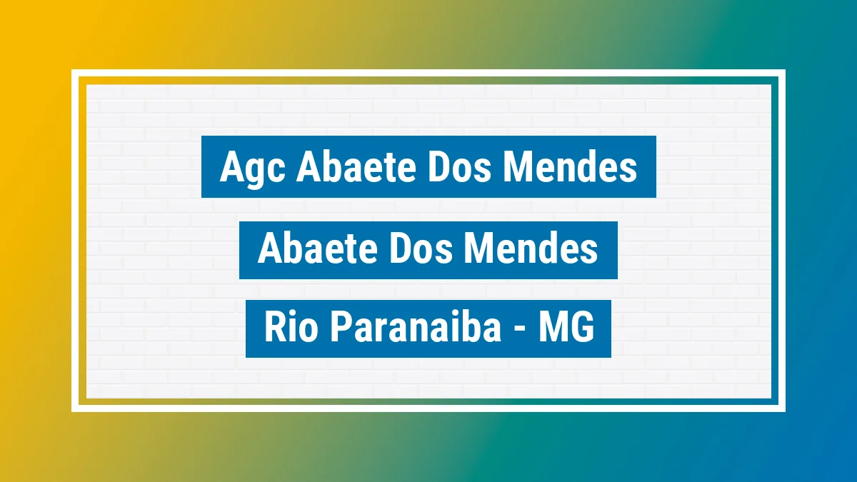 Unidade de agência dos Correios Agc Abaete dos Mendes Abaeté dos Mendes Rio Paranaíba MG