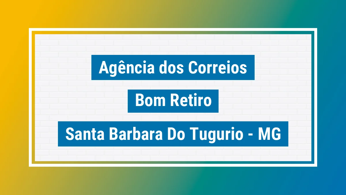 Imagem ilustrativa correios Bom Retiro Santa Bárbara do Tugúrio MG