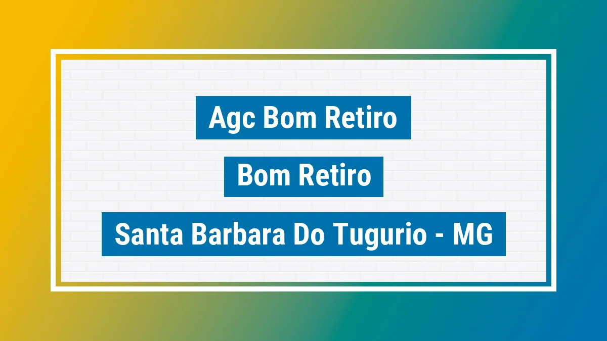 Unidade de agência dos Correios Agc Bom Retiro Bom Retiro Santa Bárbara do Tugúrio MG