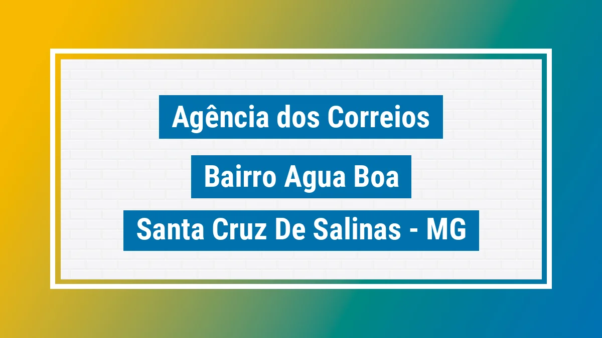 Imagem ilustrativa correios Bairro Agua Boa Santa Cruz de Salinas MG