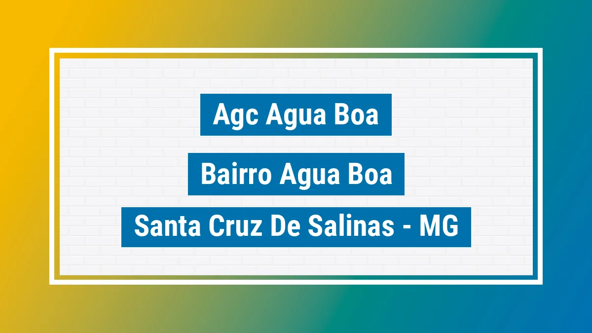 Unidade de agência dos Correios Agc Agua Boa Bairro Agua Boa Santa Cruz de Salinas MG
