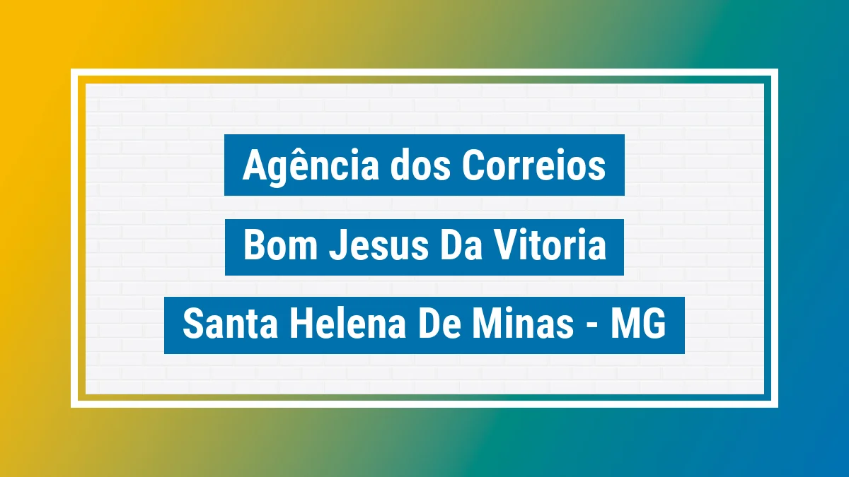 Imagem ilustrativa correios Bom Jesus da Vitória Santa Helena de Minas MG