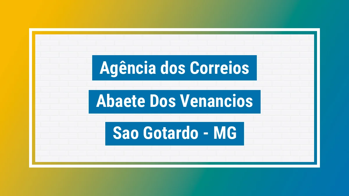 Imagem ilustrativa correios Abaeté dos Venâncios São Gotardo MG
