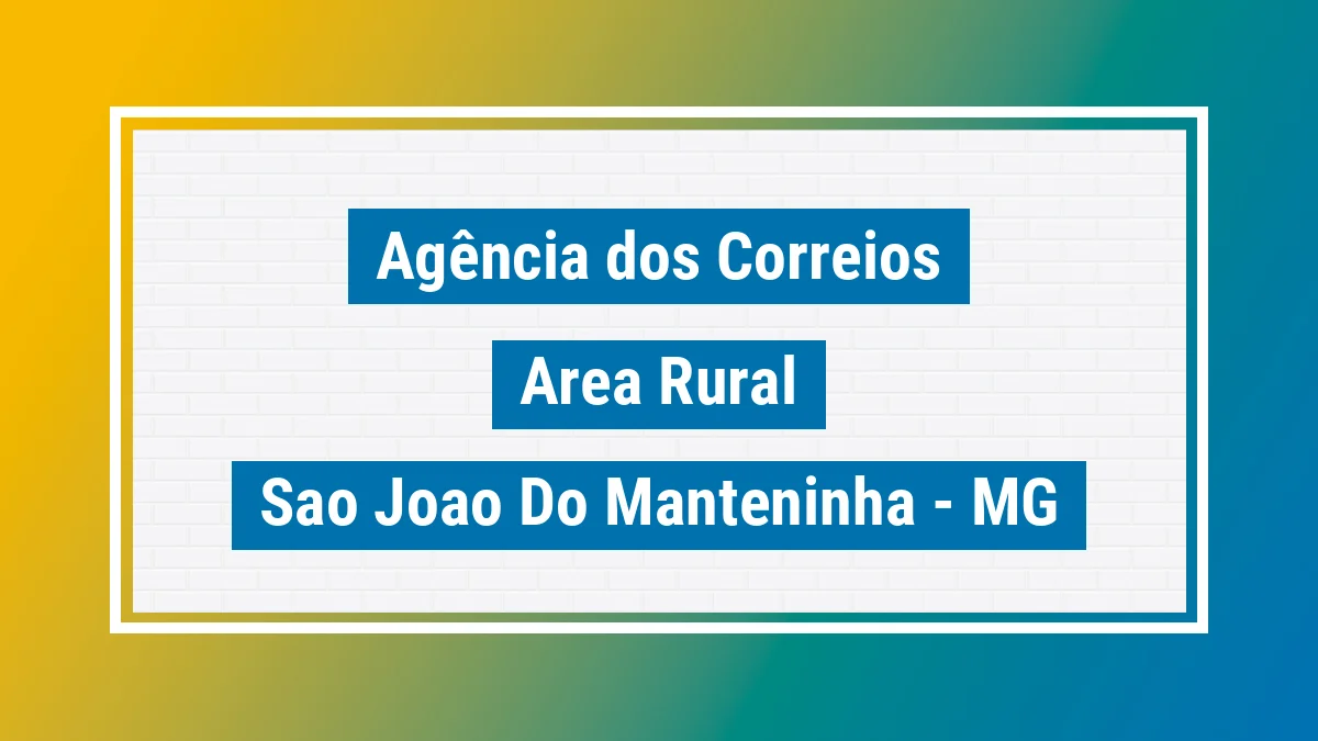 Imagem ilustrativa correios Area Rural São João do Manteninha MG