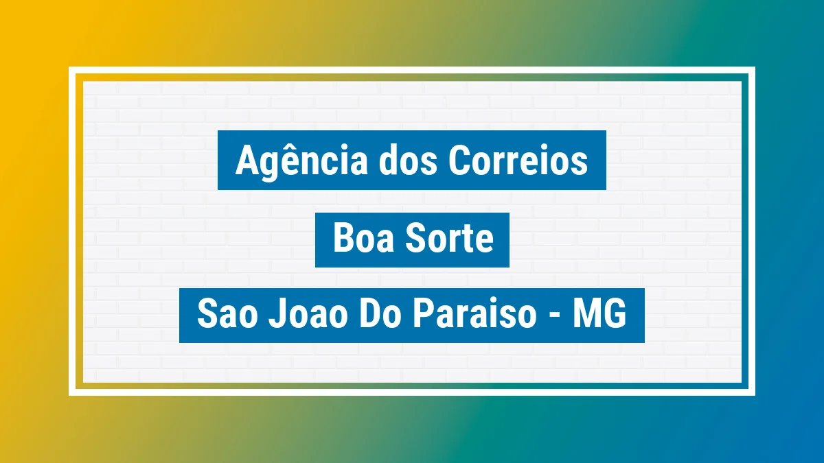 Imagem ilustrativa correios Boa Sorte São João do Paraíso MG