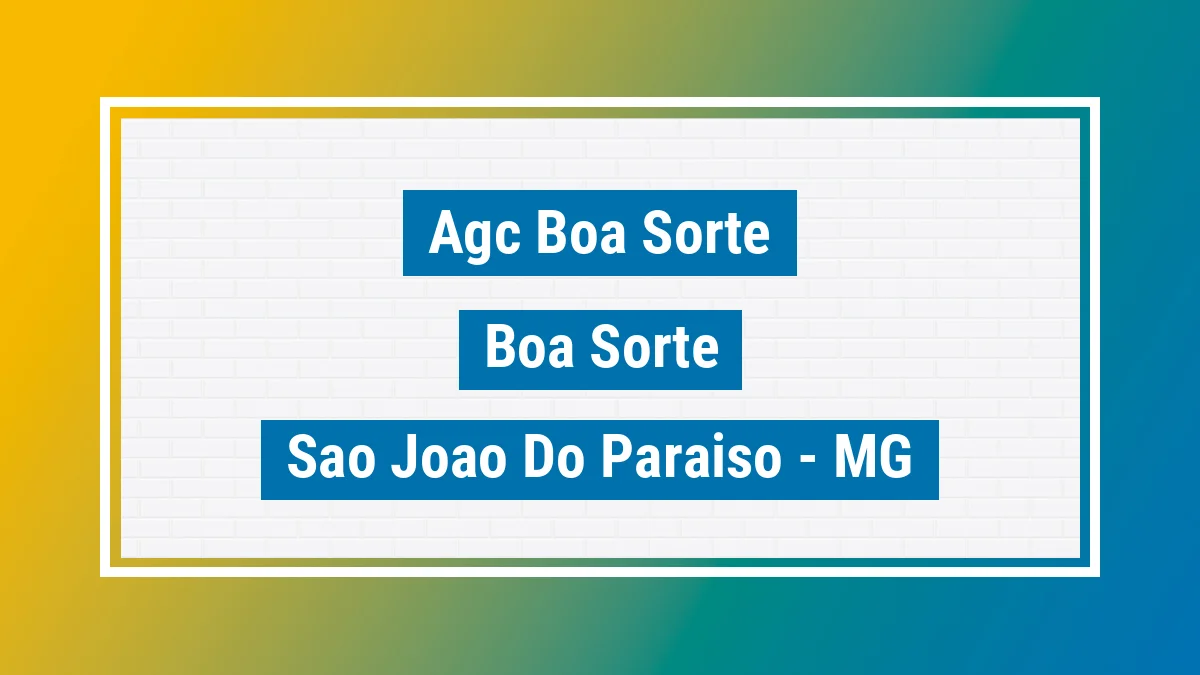 Unidade de agência dos Correios Agc Boa Sorte Boa Sorte São João do Paraíso MG