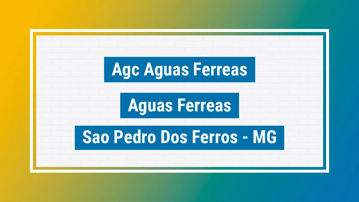 Unidade de agência dos Correios Agc Aguas Ferreas Águas Férreas São Pedro dos Ferros MG