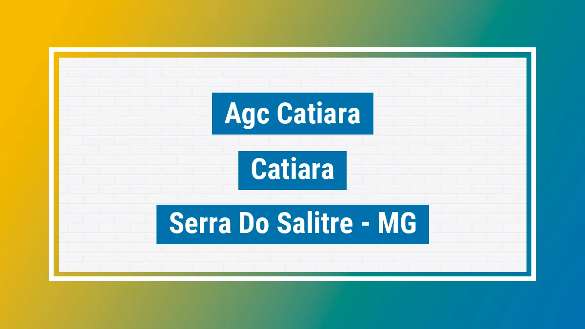 Unidade de agência dos Correios Agc Catiara Catiara Serra do Salitre MG