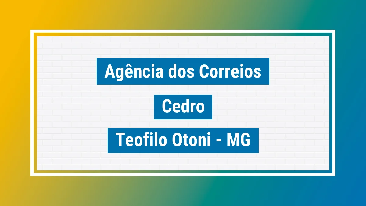 Imagem ilustrativa correios Cedro Teófilo Otoni MG