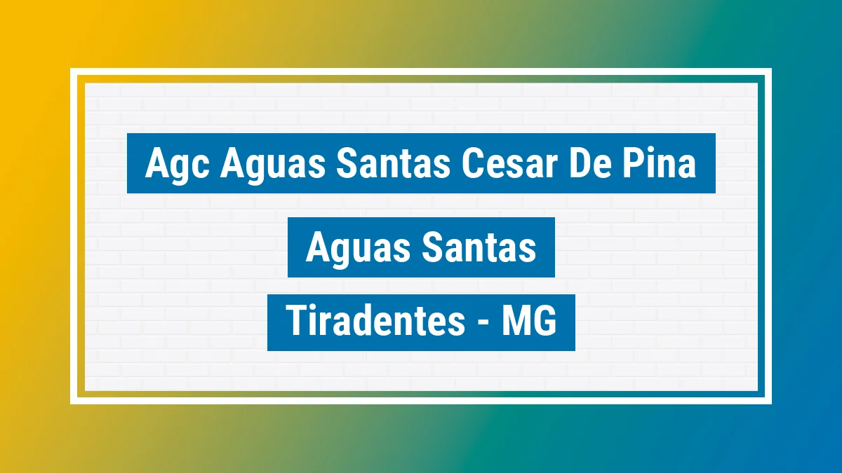 Unidade de agência dos Correios Agc Aguas Santas Cesar de Pina Aguas Santas Tiradentes MG