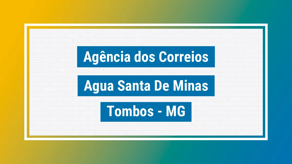 Imagem ilustrativa correios Água Santa de Minas Tombos MG