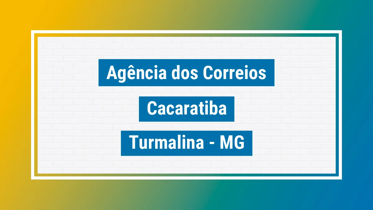 Imagem ilustrativa correios Caçaratiba Turmalina MG