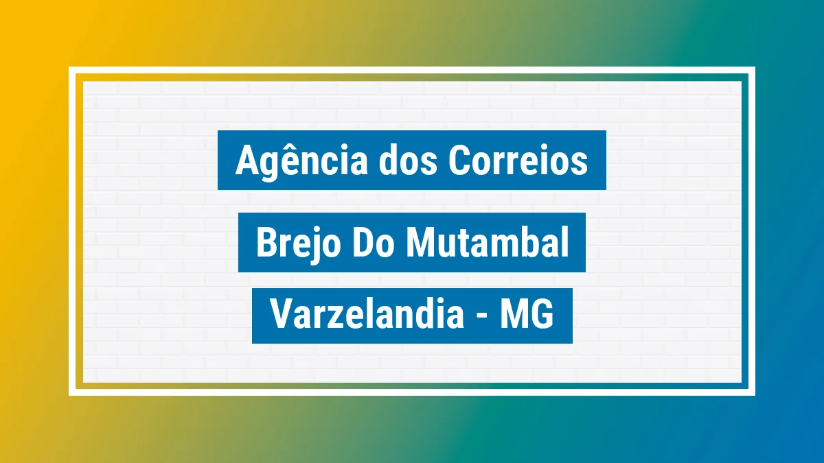 Imagem ilustrativa correios Brejo do Mutambal Varzelândia MG