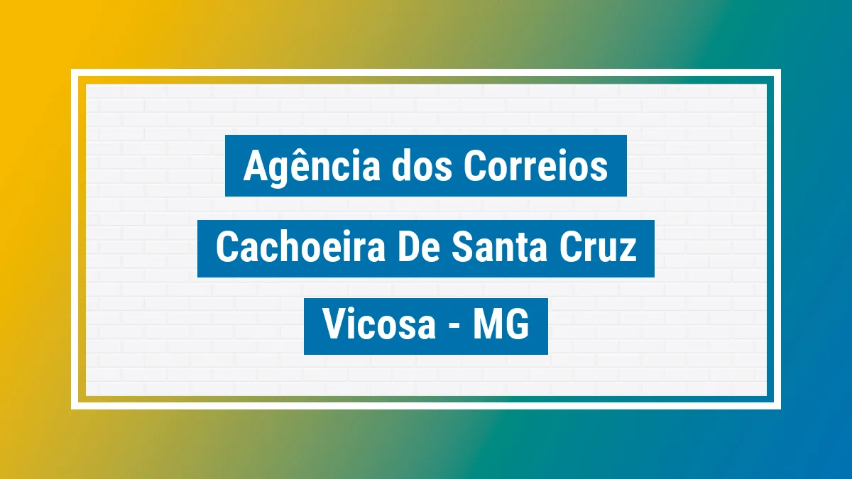 Imagem ilustrativa correios Cachoeira de Santa Cruz Viçosa MG