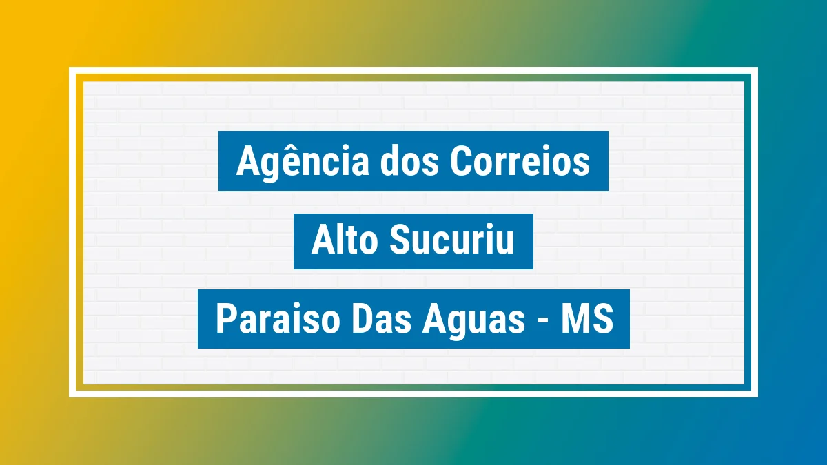 Imagem ilustrativa correios Alto Sucuriú Paraíso das Águas MS