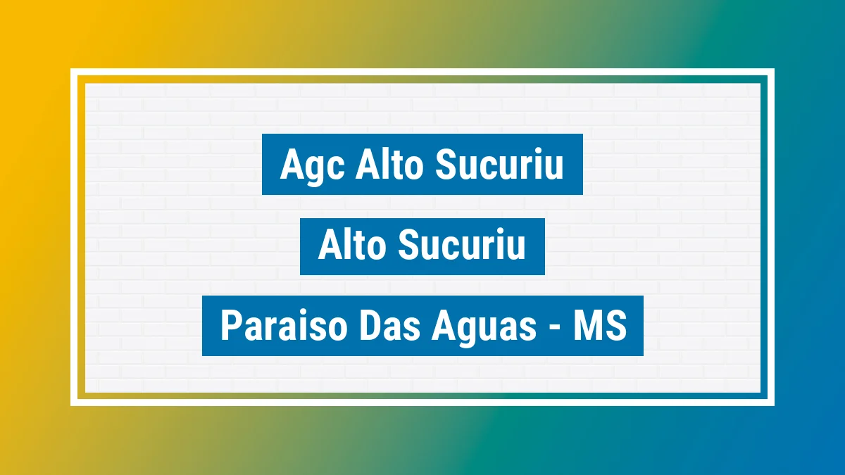 Unidade de agência dos Correios Agc Alto Sucuriu Alto Sucuriú Paraíso das Águas MS