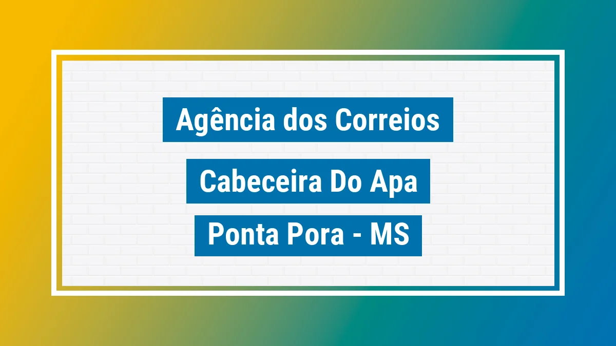 Imagem ilustrativa correios Cabeceira do Apá Ponta Porã MS
