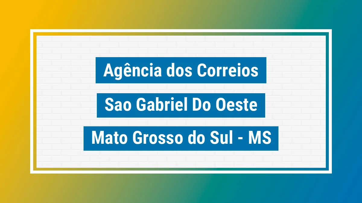 Imagem ilustrativa correios São Gabriel do Oeste MS