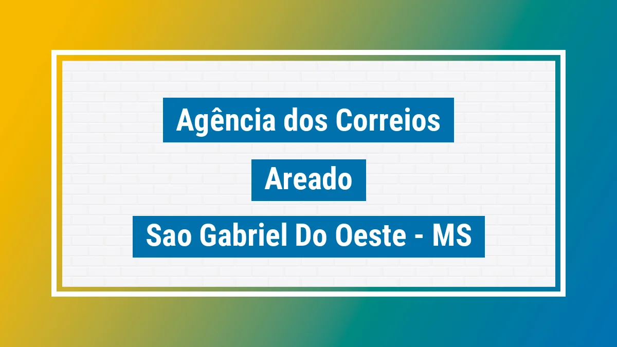 Imagem ilustrativa correios Areado São Gabriel do Oeste MS